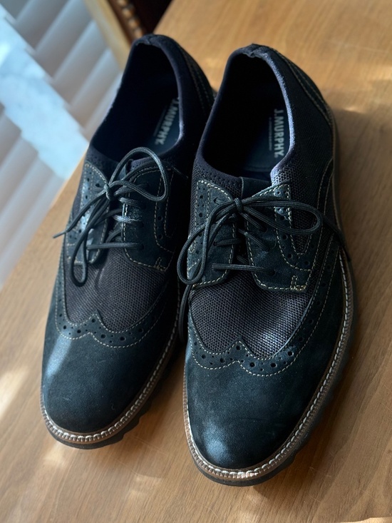 J Murphy Johnston Murphy Duncan Oxford Mens 11M Black Wingtip Dress Casual Shoes main image 8